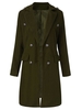 Women Lapel Double Breasted Long Sleeve Soild Woolen Coat