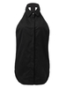 Women Lapel Halter Button Backless Irregular Hem Shirt Blouse
