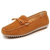 Women Leather Leisure Butterfly Knot Flat Shoes