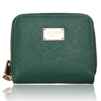 Women Leather Zipper Short Wallet