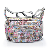 Women Leisure Nylon Waterproof Large capacity Printing Shoulder Bag Crossbody Bag
