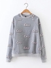 Women Letter Print O-neck Long sleeve Sweatshirt