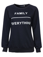 Women Letter Printed Long Sleeve O-Neck Sweatshirt