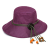Women Linen Bucket Hat Visor Sunscreen Round Sun Hat Flat Cap