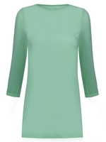 Women Long Batwing Sleeve O Neck Pure Color Chiffon Long T-Shirt