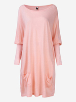 Women Long Lantern Sleeve Pure Color Loose Sweaters
