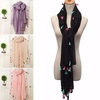 Women Long Scarf Tassels Warm Scarves Soft Wrap Winter Warm Pure Color Shawl