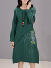 Women Long Sleeve Embroidered Dresses