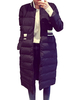 Women Long Sleeve Feather Long Down Coat