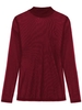 Women Long Sleeve High Collar Mesh See-through Pure Color Blouse