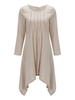 Women Long Sleeve Irregular Hem Pure Color Casual Dresses