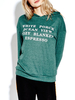 Women Long Sleeve Leter Printed Pure Color Hooded Sweatshirt