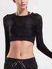 Women Long Sleeve Mesh Active Yoga Running Short Tops