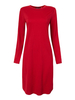 Women Long Sleeve O Neck Pure Color Knit Maxi Dress
