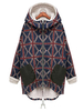 Women Long Sleeve Plaid Hooded Thicken Warm Coat