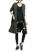Women Long Sleeve Side Split Pocket Solid Color Knit Cardigan