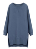 Women Long Sleeve Velvet Thicken Pullover Side Split Sweatshirts