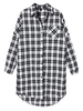 Women Long Sleeve White Black Plaid Blouse