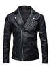 Women Long Sleeve Zipper Lapel Short Motorcycle Leather Jacket