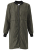 Women Long Sleeve Zipper Split Loose Windbreaker Long Coat