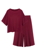 Women Loose Casual Sport Half Sleeve Chiffon Suit