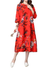Women Loose Ethnic Style Chrysanthemum Flower Printed Dress