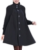 Women Loose Patchwork Long Sleeve Solid Single Breasted Woolen Coat