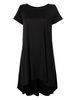 Women Loose Solid Irregular Black Party Mini Dress