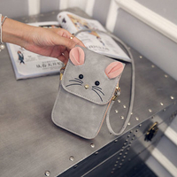 Women Lovely Style Fox Cartoon Shoulder Bag 6inch Phone Bag For iPhone Xiaomi Sony Huawei