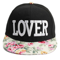 Women Lover Letter Baseball Cap Floral Hip Pop Snapback Hat
