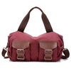 Women Men Canvas Multi-pokcet Casual Handbag Shoulder Bag Crossbody Bags