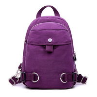 Women Men Casual Candy Color Nylon Printing Shoulder Bag Chest Bag