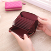 Women Men Genuine Leather Card Holder Check Pattern Wallet Bags