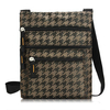 Women Men Lightweight Check Pattern Multi-pocket Zipper Shoulder Bags Crossbody Bags