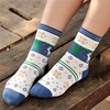Women Men Lovers Snowflake Deer Sock Outdoor Casual Cotton Socks