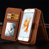Women Men Multi-slot Phone Bag PU Leather Wallet Split Zipper Case For iphone6/6plus iphone6s/6splus