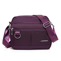 Women Men Nylon Multi-pockets Crossbody Bag Outdoor Travel Shoulder Bag