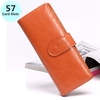 Women Men Oil Wax Business Wallet Purse 57 Card Slots Holder 5 Colors Genuine Leather Coin Purse
