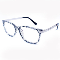 Women Men Retro Eyeglass Frame Full-Rim Glasses Clear Lens Metal Designer