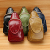 Women Men Vintage PU Leather Pure Color Chest Bag Shoulder Bags Crossbody Bags