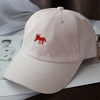 Women Mens Cotton Embroidery Cartoon Fox Baseball Hat Casual Travel Curved Sunshade Sun Cap