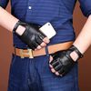 Women Mens Half Finger Goat Skin Non-slip Driving Glove Outdoor Sport Genuine Leather Tactical Glove