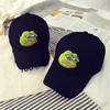 Women Mens Retro Cartoon Frog Embroidery Curved Baseball Hat Casual Hip-hop Visor Caps
