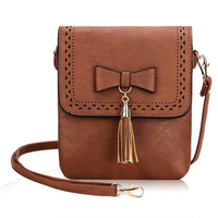 Women Messenger Bag Bowknot Tassel Pendant Shoulder Bags Crossbody Bags