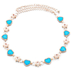 Women Metal Rhinestone Belt Diamond Heart Pattern Belly Dance Waist Chain