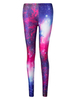 Women Mid Waist Slim 3D Galaxy Printed Stretch Leggings