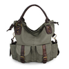Women Multi-pocket Canvas Handbags Casual Crossboody Bag Leisure Shopping Shoulder Bags