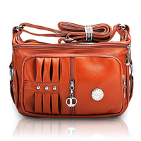 Women Multi-pocket Pillow Leisure PU Leather Crossbody Bags Elegant Metal Decoration Shoulder Bags