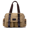 Women Multi Zipper Pockets Canvas Handbags Casual Shoulder Bags Autumn Crossbody Bags