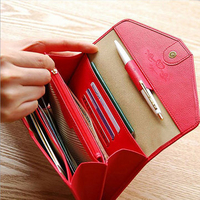 Women Multifunction Passport Wallet Phone Wallet Envelope Package Wristlet Wallet